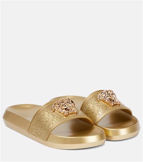 buying versace slides|versace la medusa leather slides.